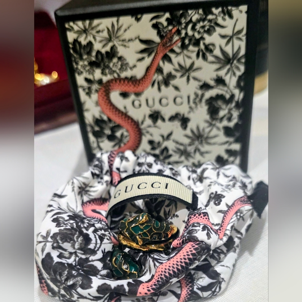 Gucci Tiger Head Ring, Box And Dustbag Size 8 - Picture 6 of 7